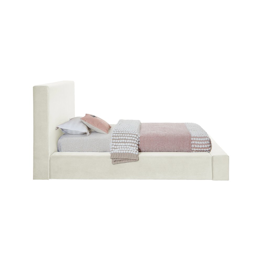 Dorian Cream Velvet Twin Bed. Picture 3