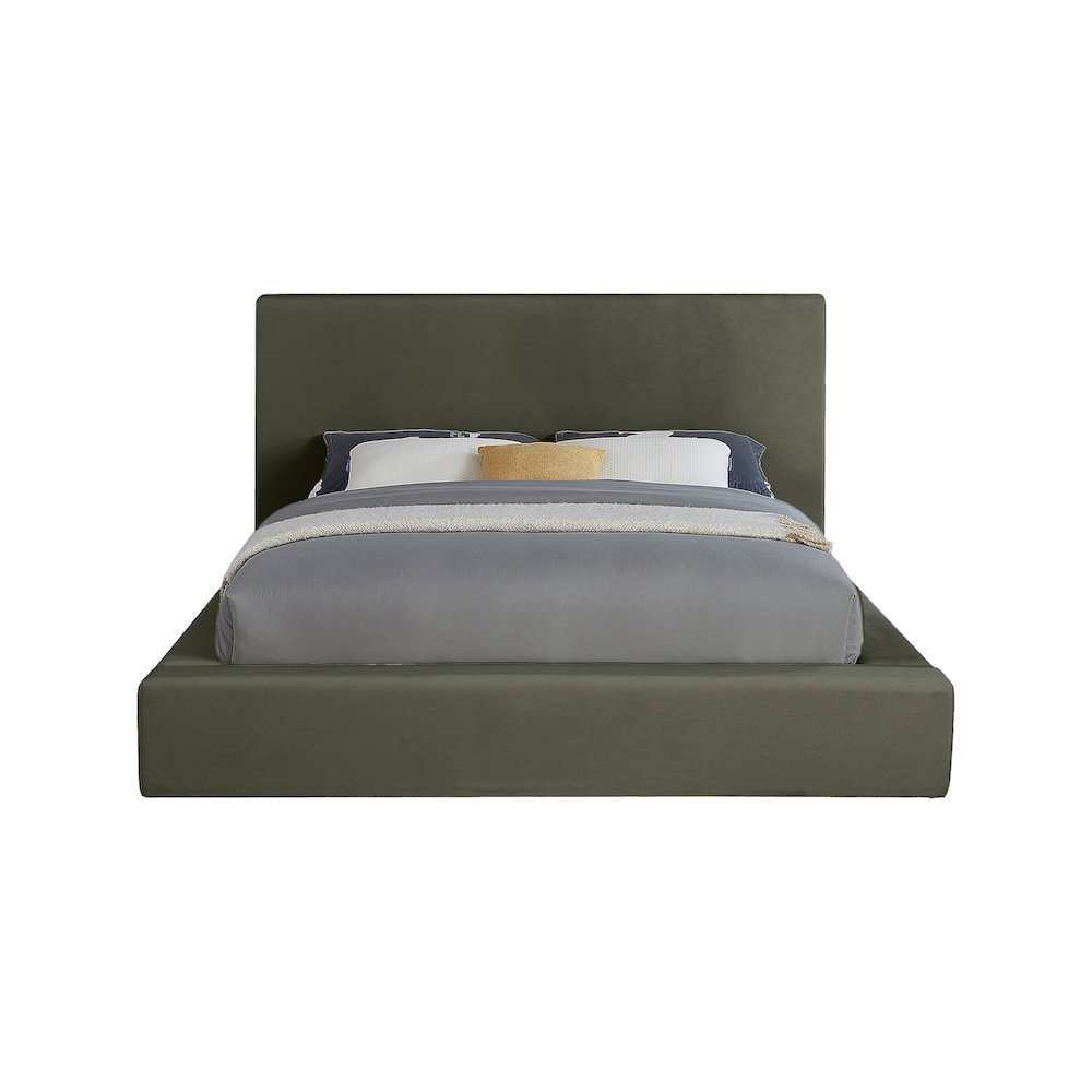 Dorian Green Velvet King Bed. Picture 2
