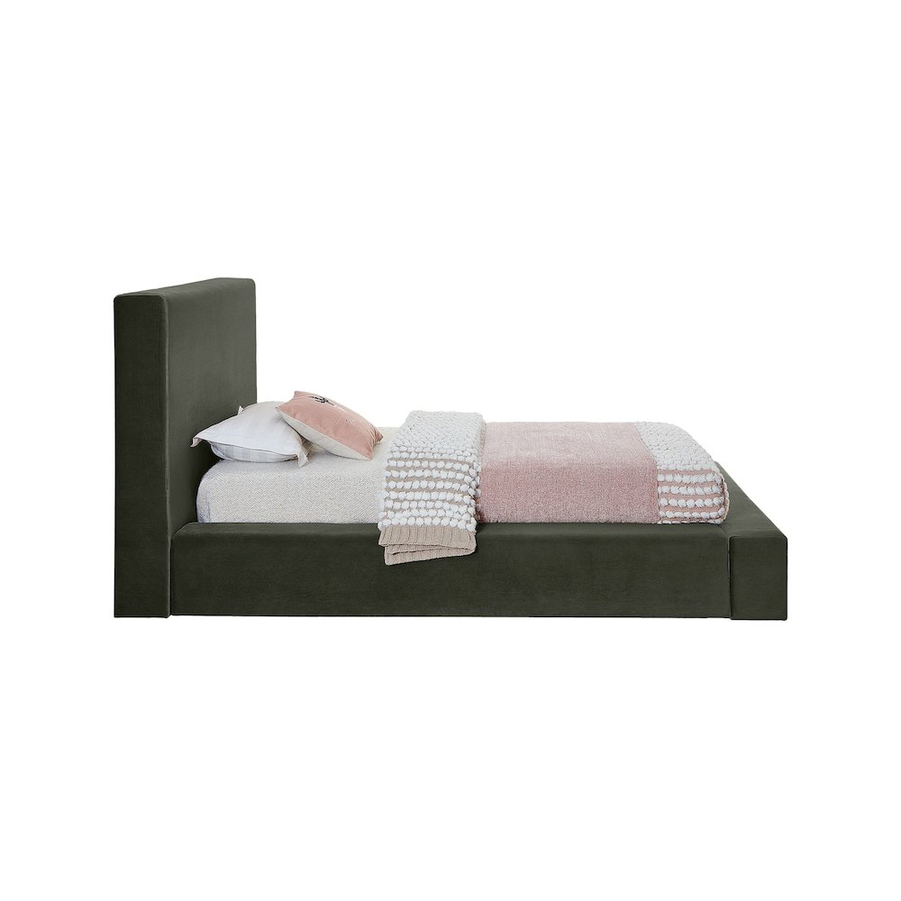 Dorian Green Velvet Twin Bed. Picture 3