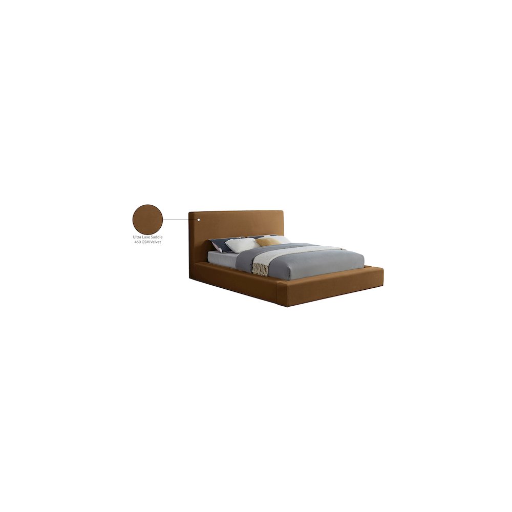 Dorian Saddle Velvet King Bed. Picture 7