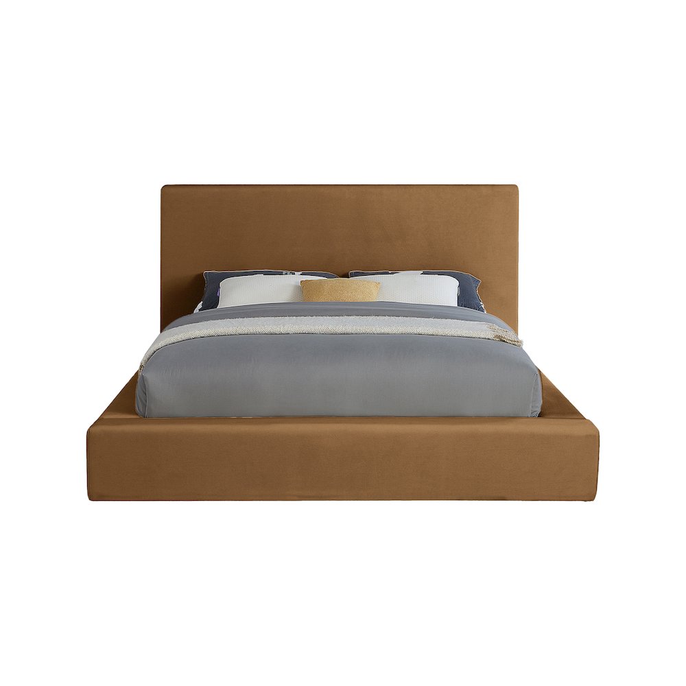 Dorian Saddle Velvet King Bed. Picture 2