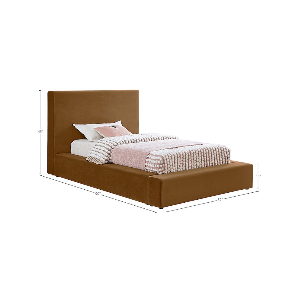 Dorian Saddle Velvet Twin Bed. Picture 6