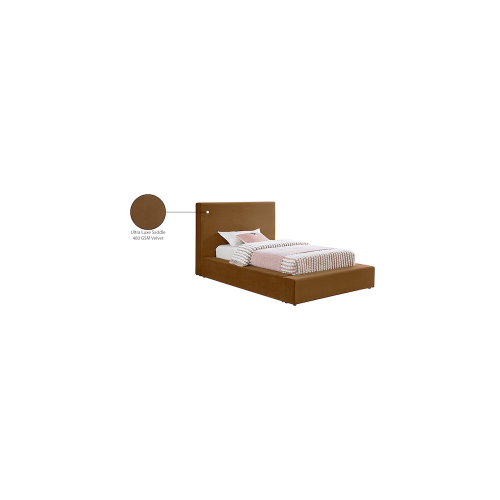 Dorian Saddle Velvet Twin Bed. Picture 7