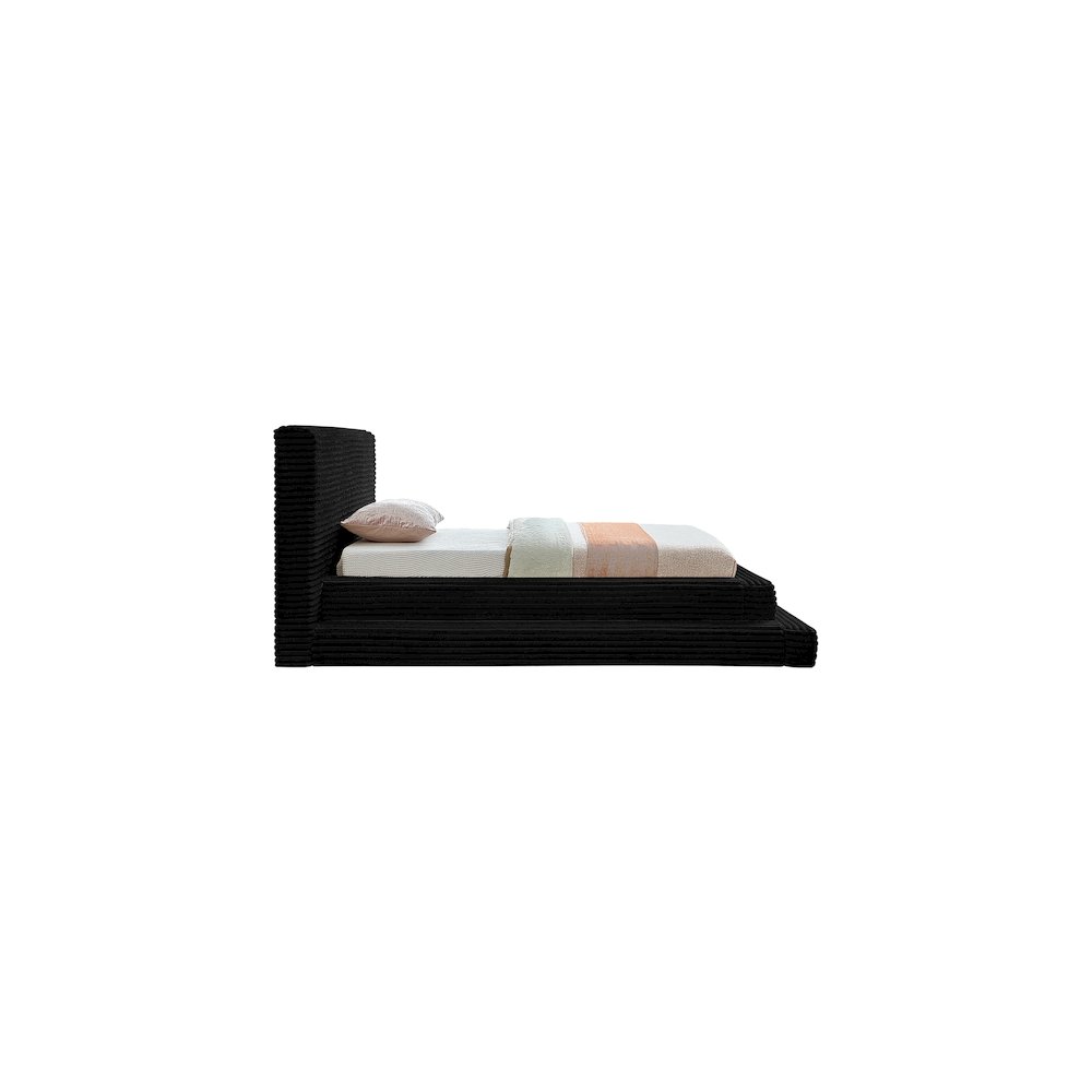 Drew Black Corduroy Fabric Twin Bed. Picture 3