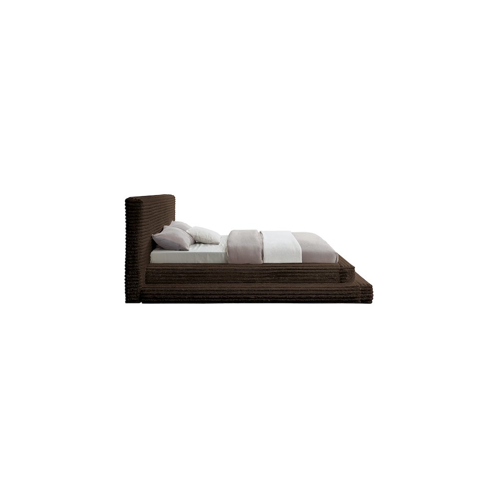 Drew Brown Corduroy Fabric King Bed. Picture 3