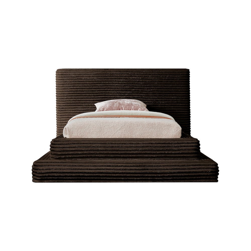Drew Brown Corduroy Fabric Twin Bed. Picture 2