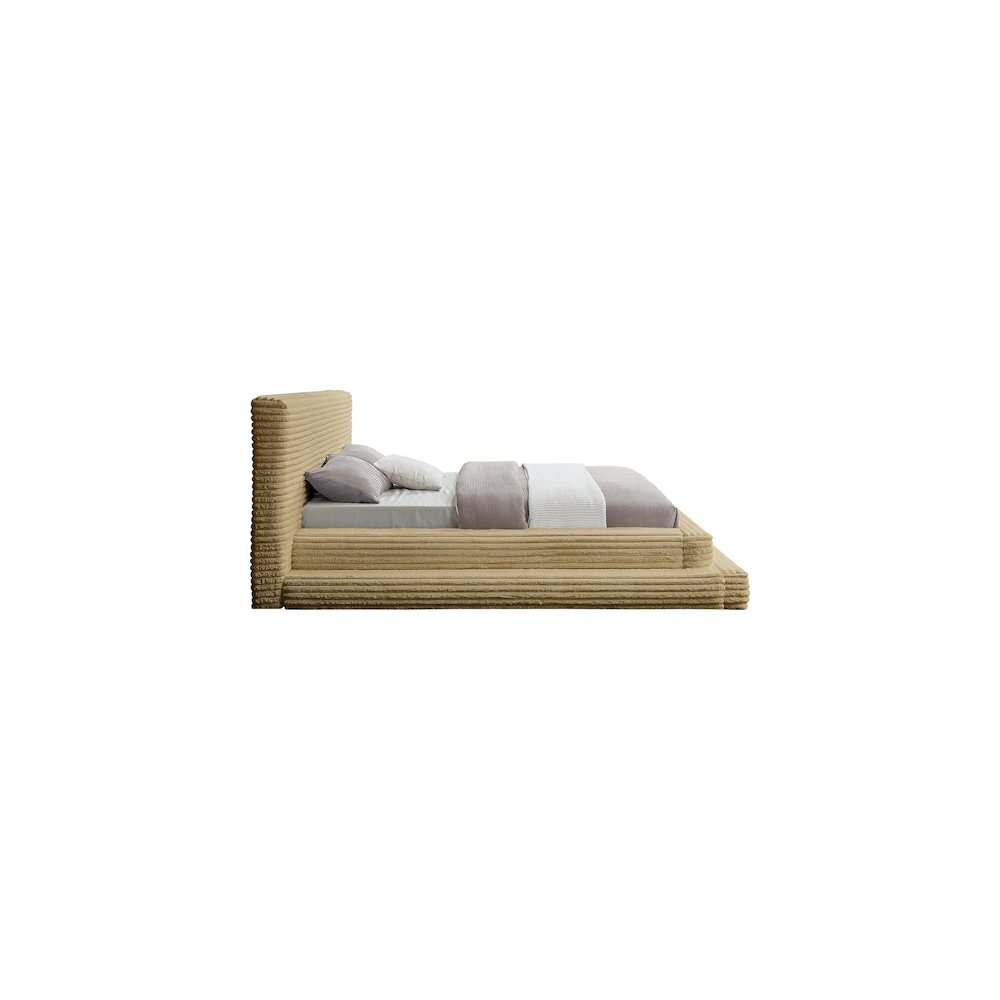 Drew Camel Corduroy Fabric King Bed. Picture 3