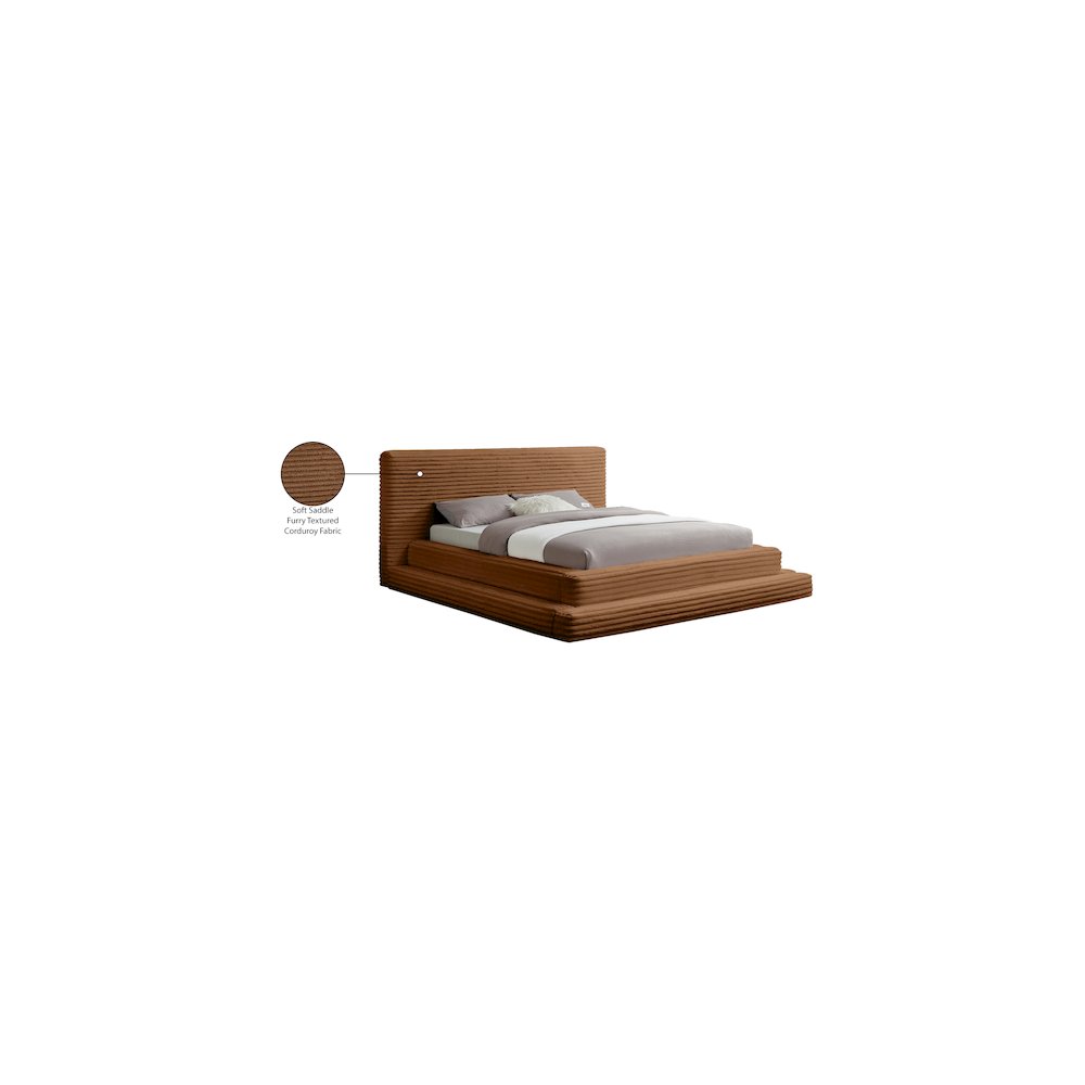 Drew Saddle Corduroy Fabric Full Bed. Picture 7