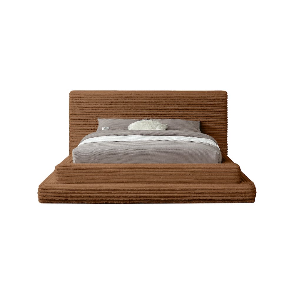 Drew Saddle Corduroy Fabric King Bed. Picture 2