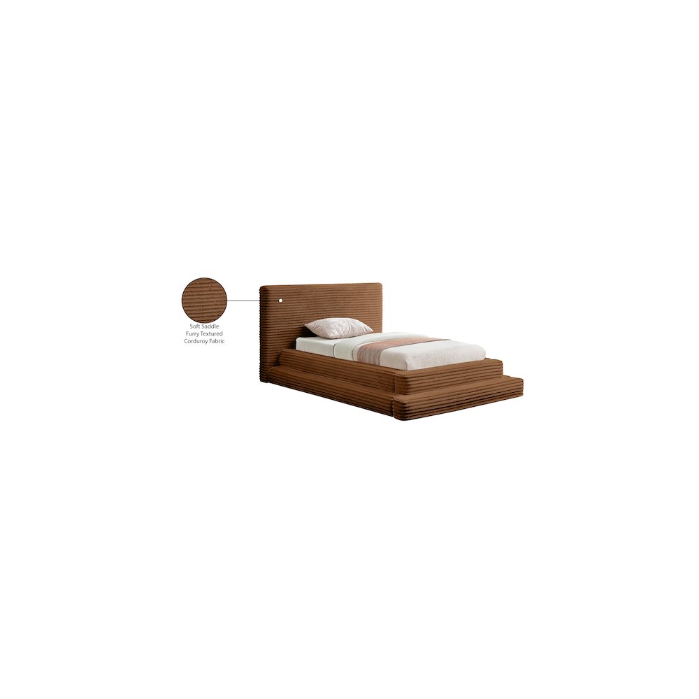 Drew Saddle Corduroy Fabric Twin Bed. Picture 7