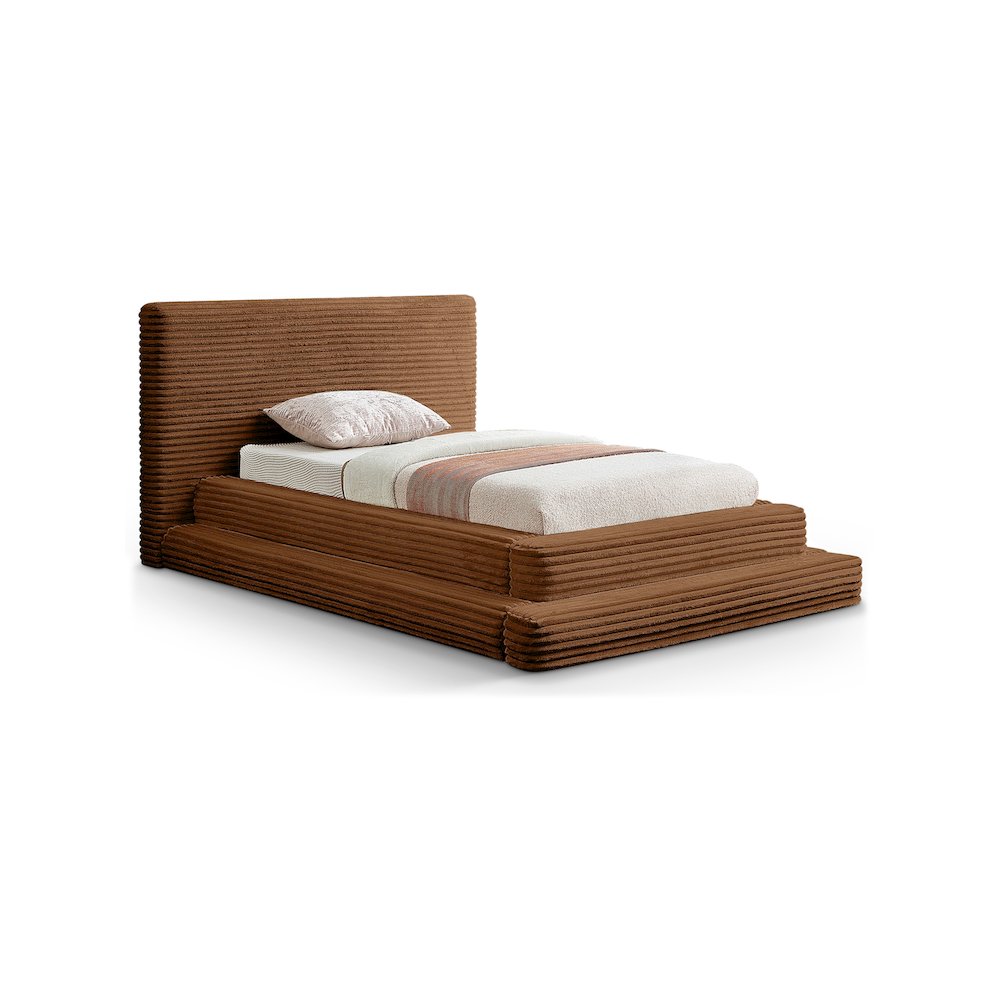 Drew Saddle Corduroy Fabric Twin Bed. Picture 1
