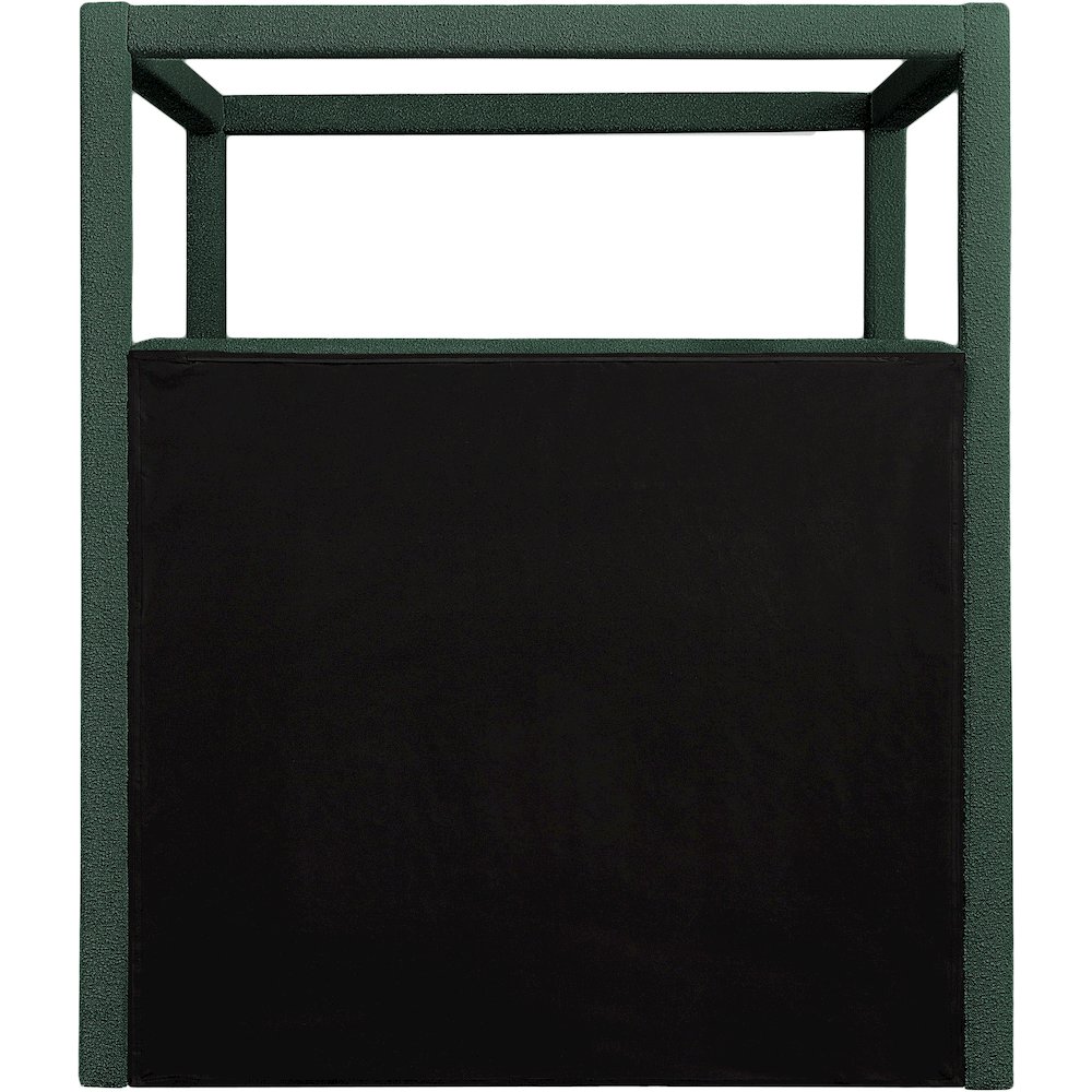 Eden Green Boucle Fabric Queen Bed. Picture 4