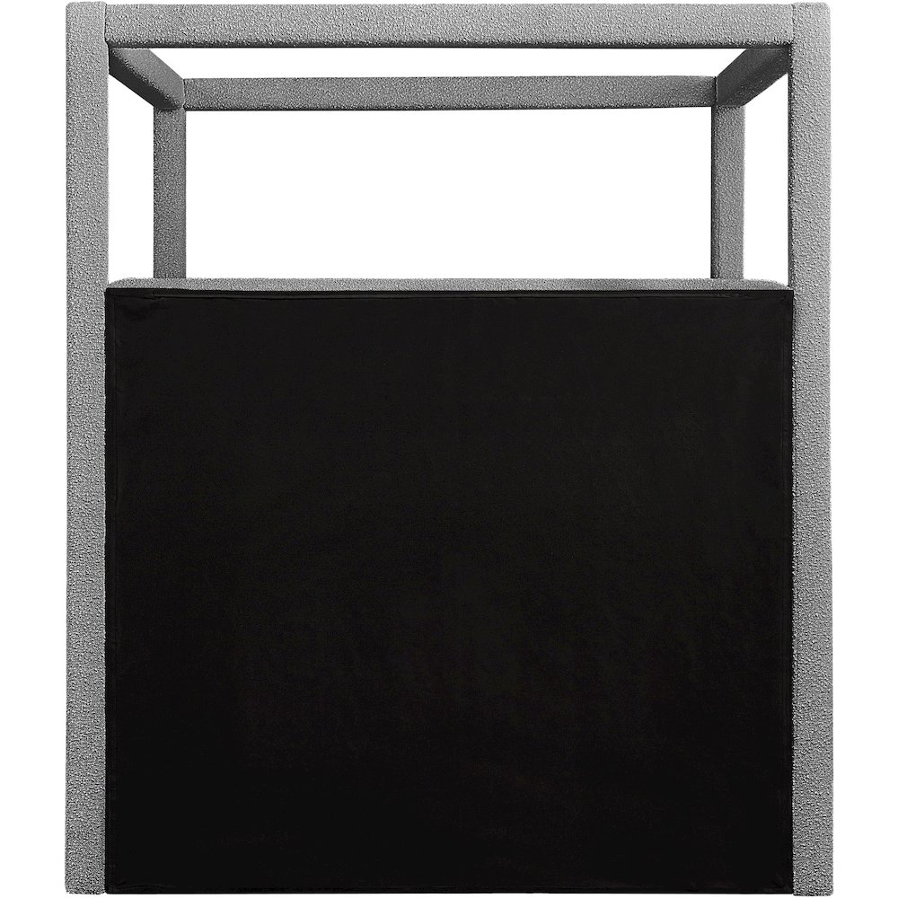 Eden Grey Boucle Fabric King Bed. Picture 4