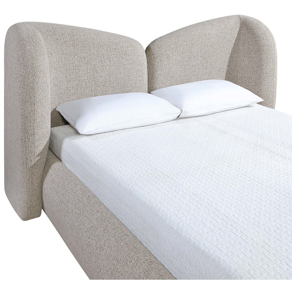 Elowen Beige Chenille Fabric Upholstered Full Bed. Picture 3