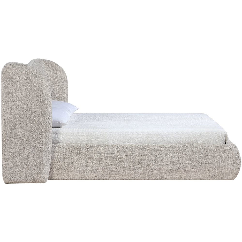 Elowen Beige Chenille Fabric Upholstered Queen Bed. Picture 2