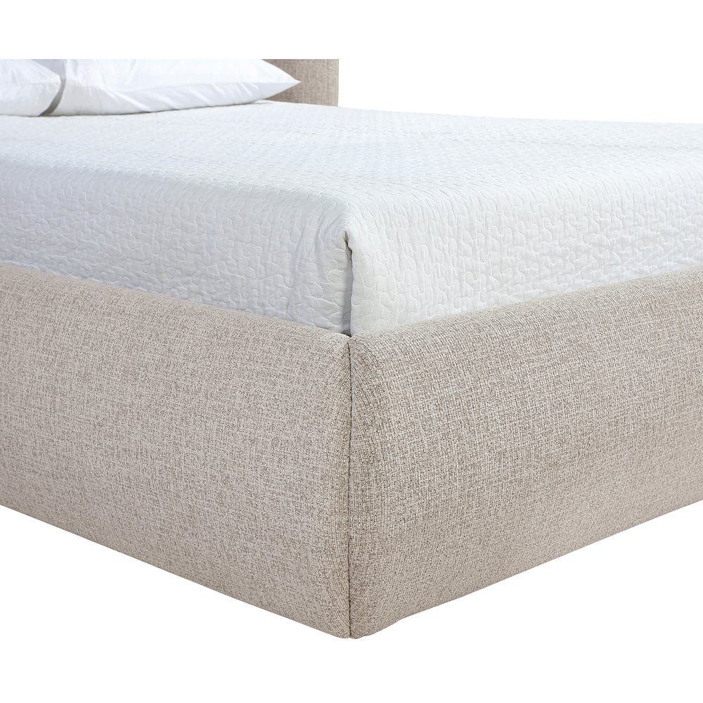 Elowen Beige Chenille Fabric Upholstered Queen Bed. Picture 6