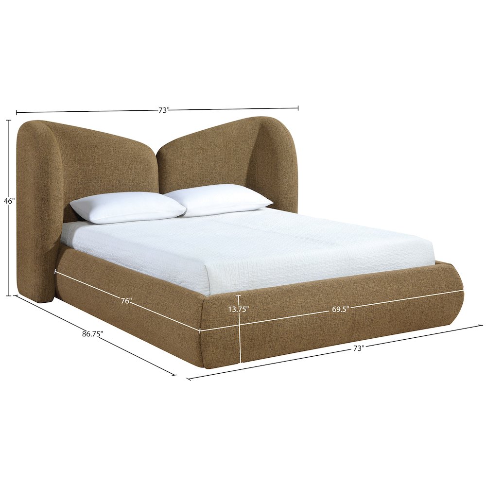 Elowen Brown Chenille Fabric Upholstered Full Bed. Picture 10