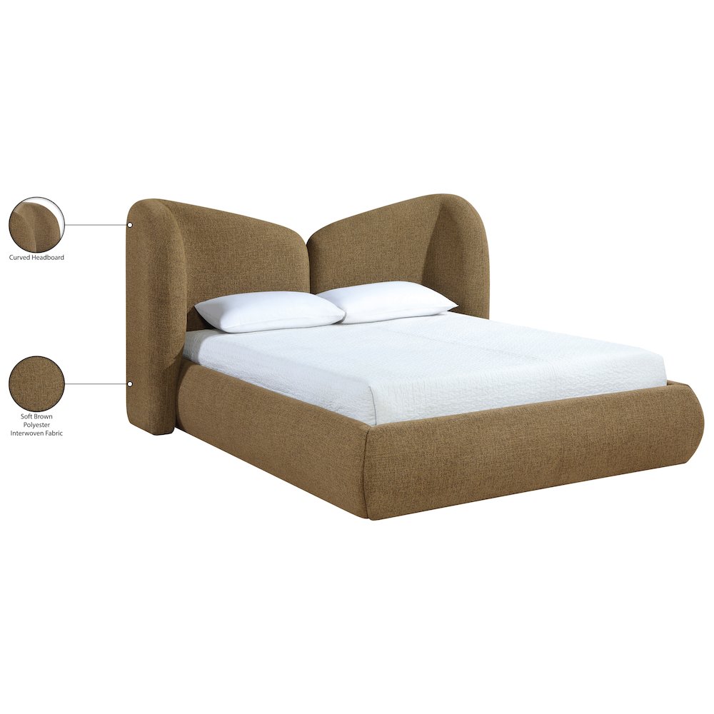 Elowen Brown Chenille Fabric Upholstered Full Bed. Picture 11