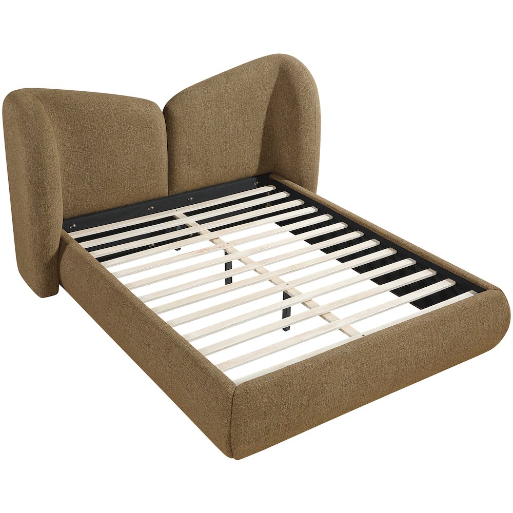 Elowen Brown Chenille Fabric Upholstered King Bed. Picture 4