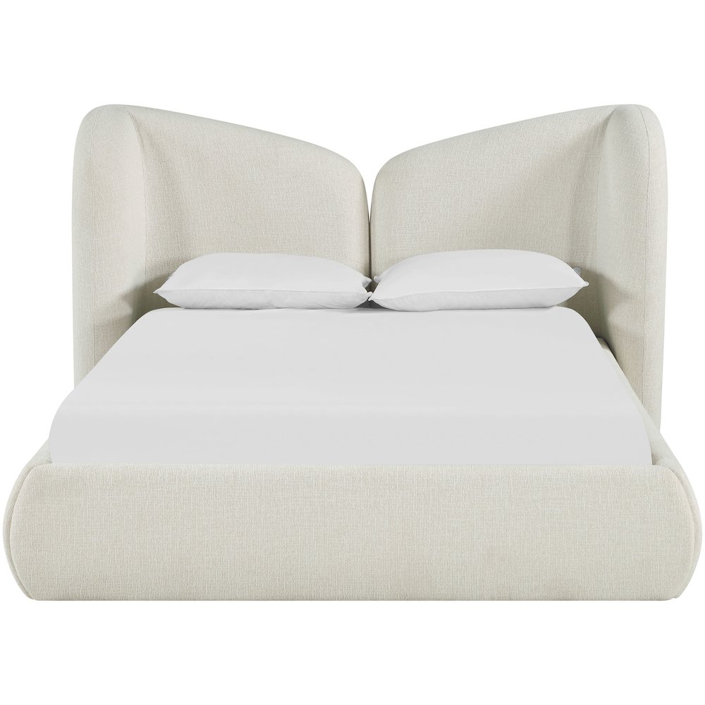Elowen Cream Chenille Fabric Upholstered Full Bed. Picture 7