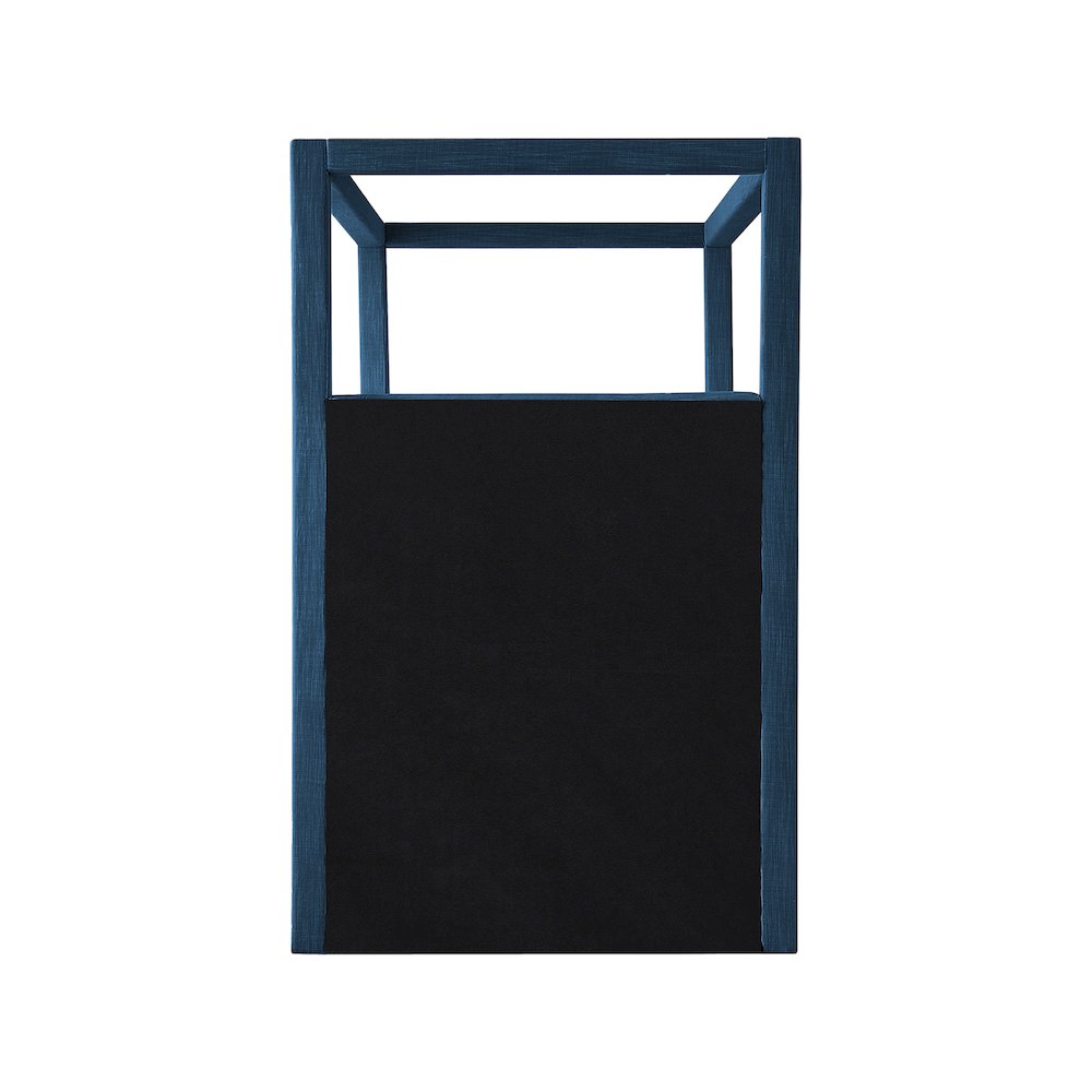 Emerson Navy Linen Textured Fabric Twin Bed. Picture 5