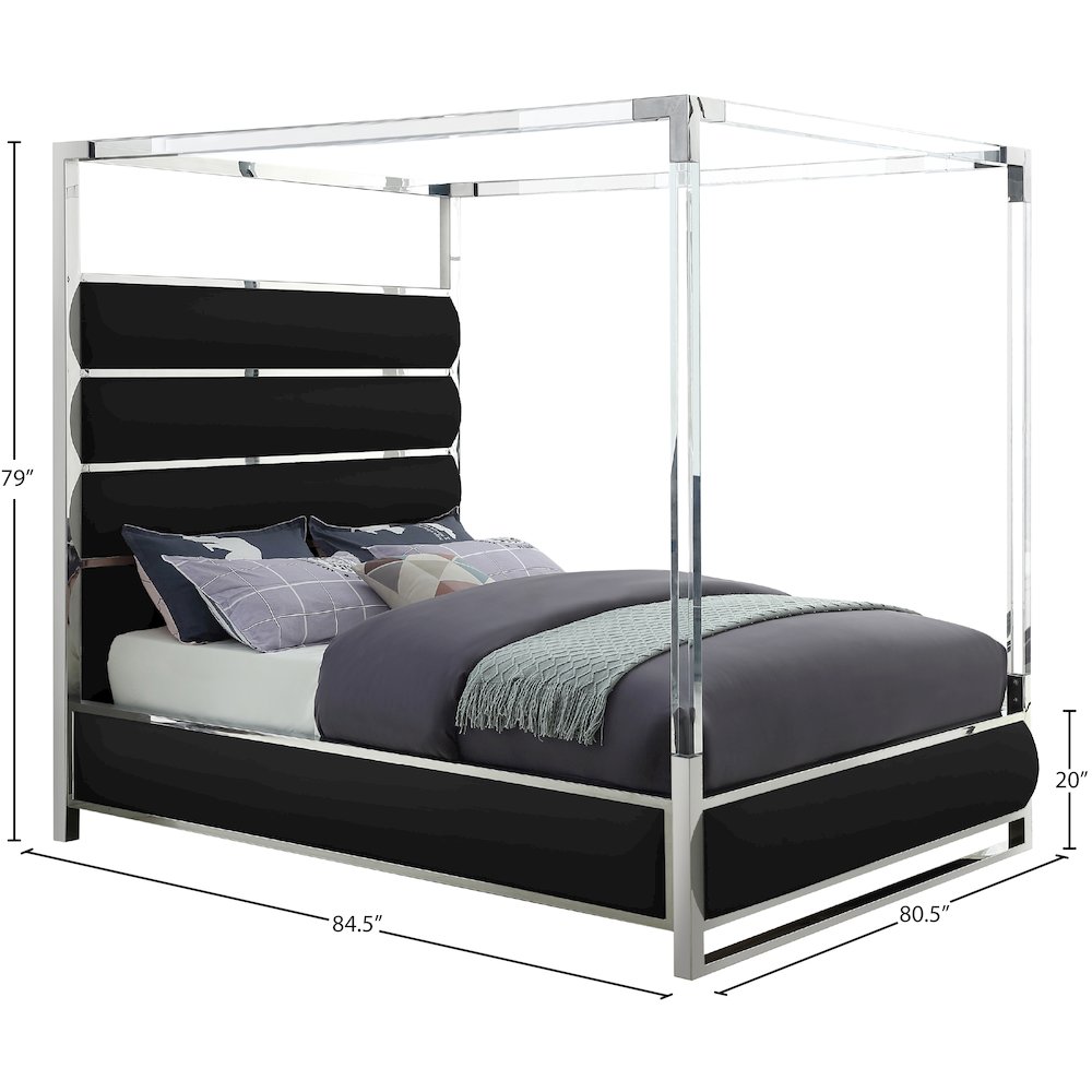 Encore Black Vegan Leather King Bed. Picture 4