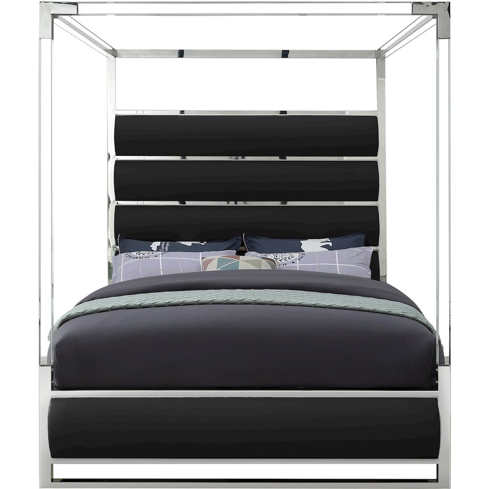 Encore Black Vegan Leather King Bed. Picture 2