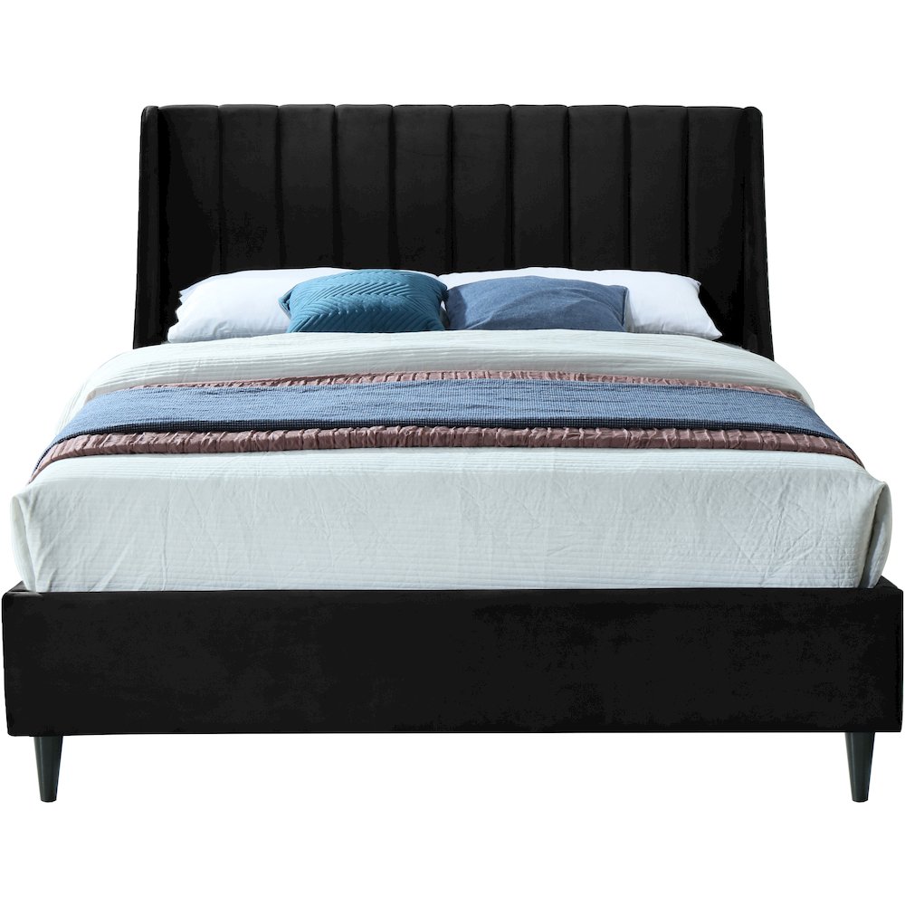 Eva Black Velvet Full Bed. Picture 2