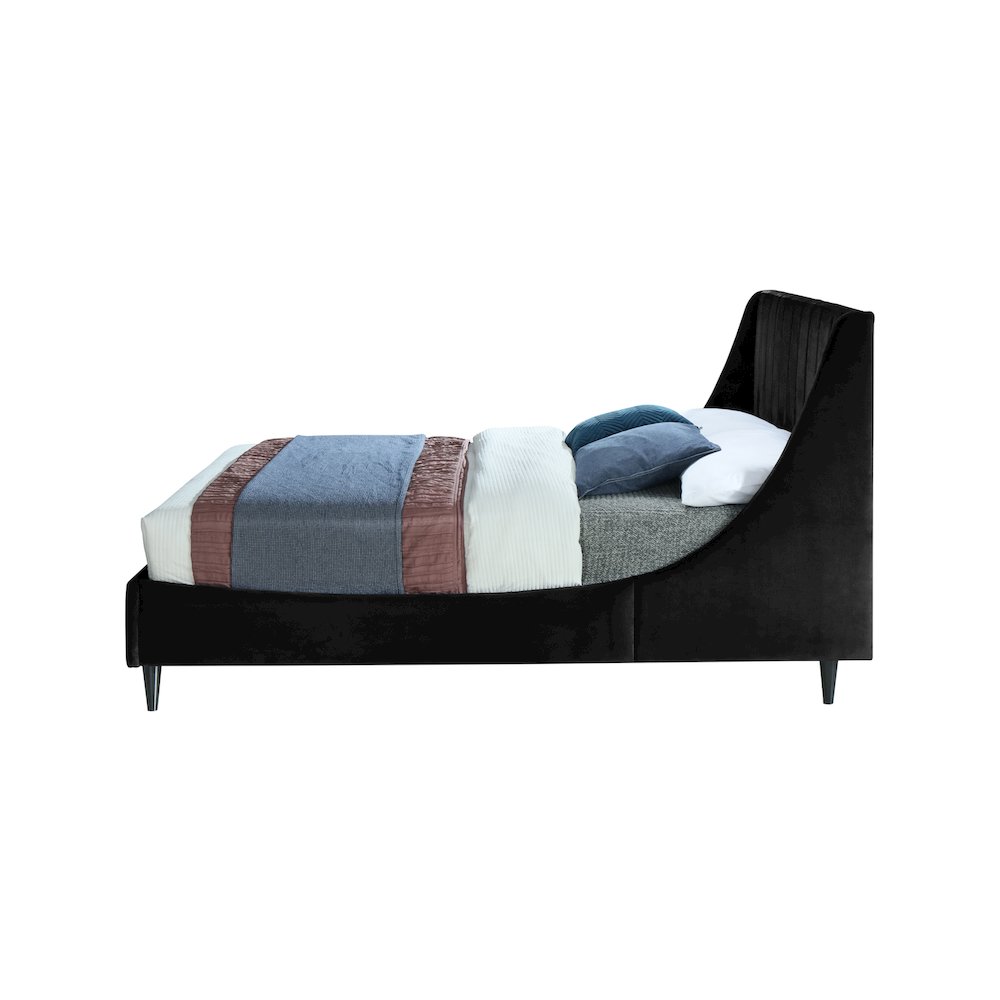 Eva Black Velvet Full Bed. Picture 4