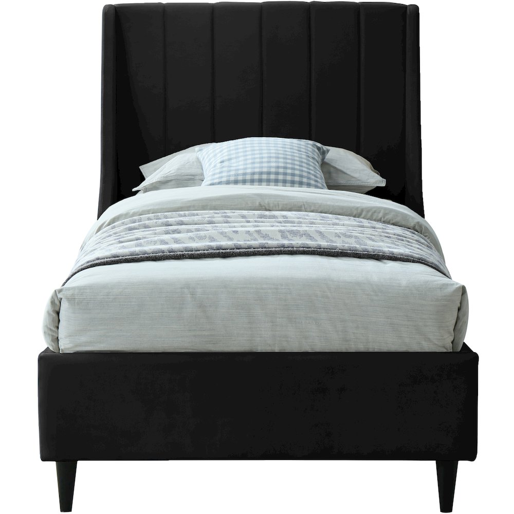 Eva Black Velvet Twin Bed. Picture 2