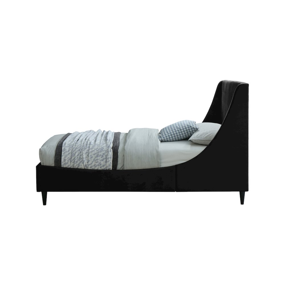 Eva Black Velvet Twin Bed. Picture 4