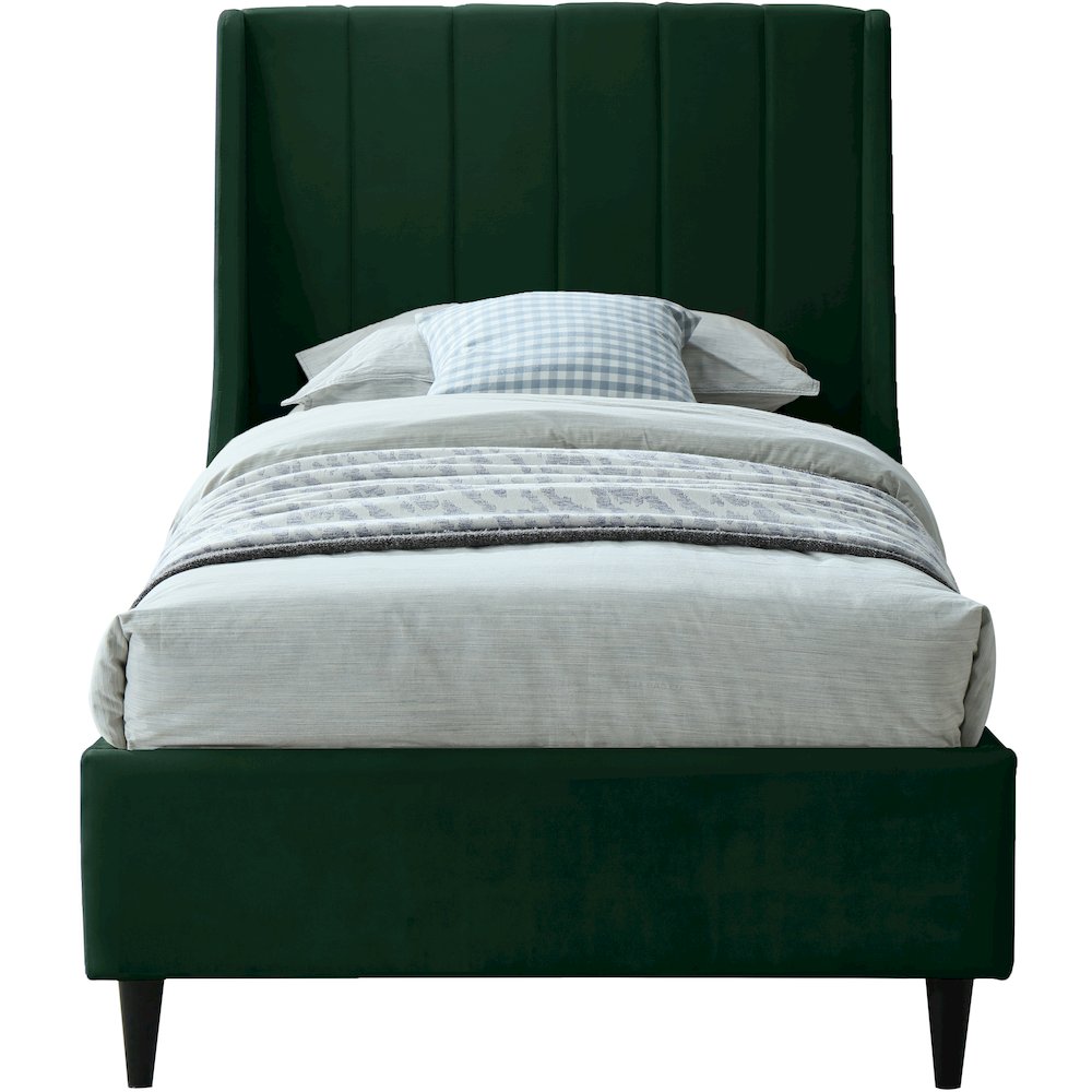 Eva Green Velvet Twin Bed. Picture 2