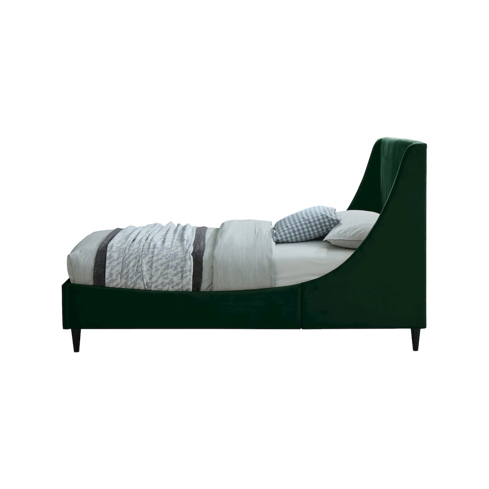 Eva Green Velvet Twin Bed. Picture 4