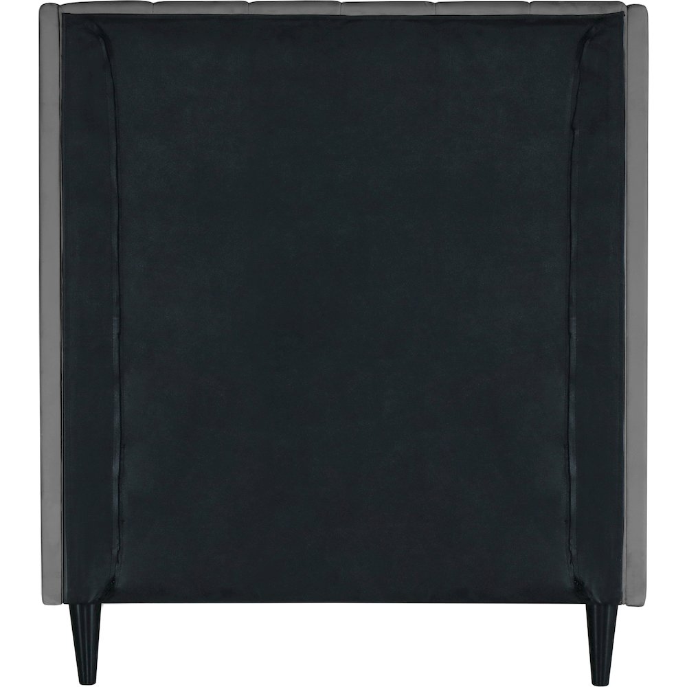 Eva Grey Velvet Twin Bed. Picture 5