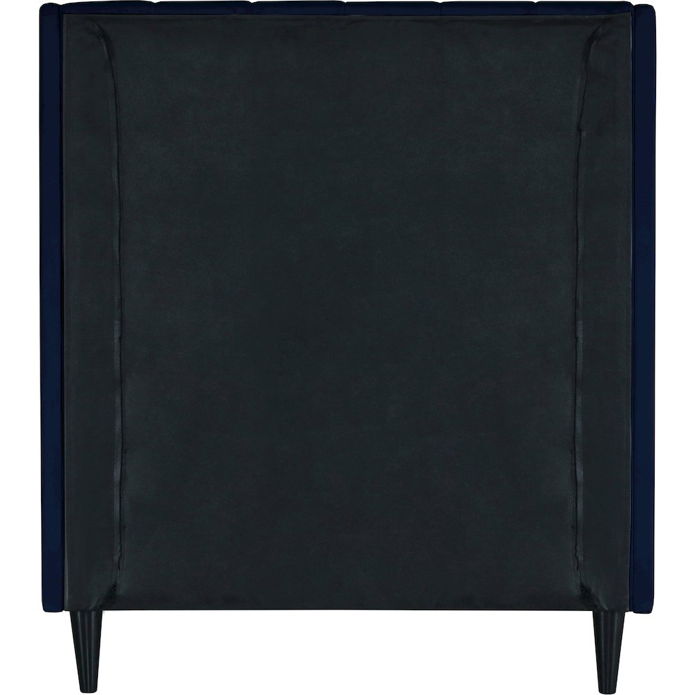 Eva Navy Velvet Twin Bed. Picture 5