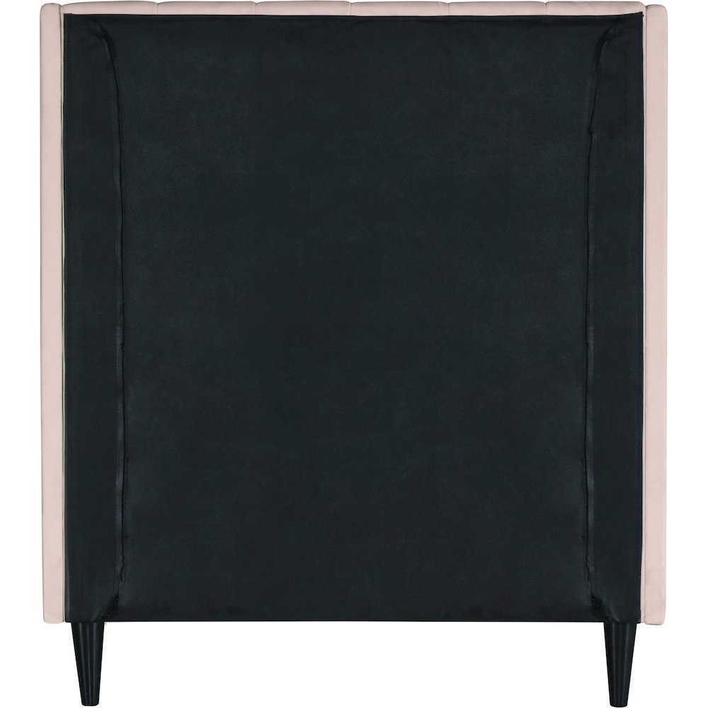 Eva Pink Velvet Twin Bed. Picture 5