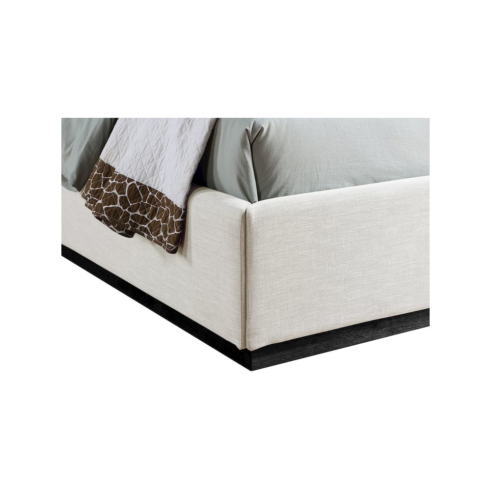 Flynn Beige Linen Textured Fabric Twin Bed. Picture 5
