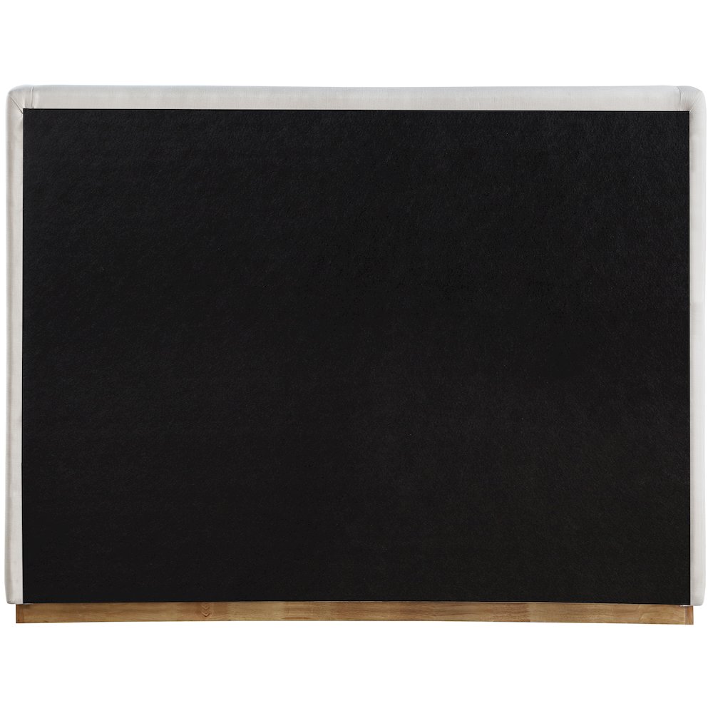 Flynn Cream Linen Textured Fabric Full Bed. Picture 4