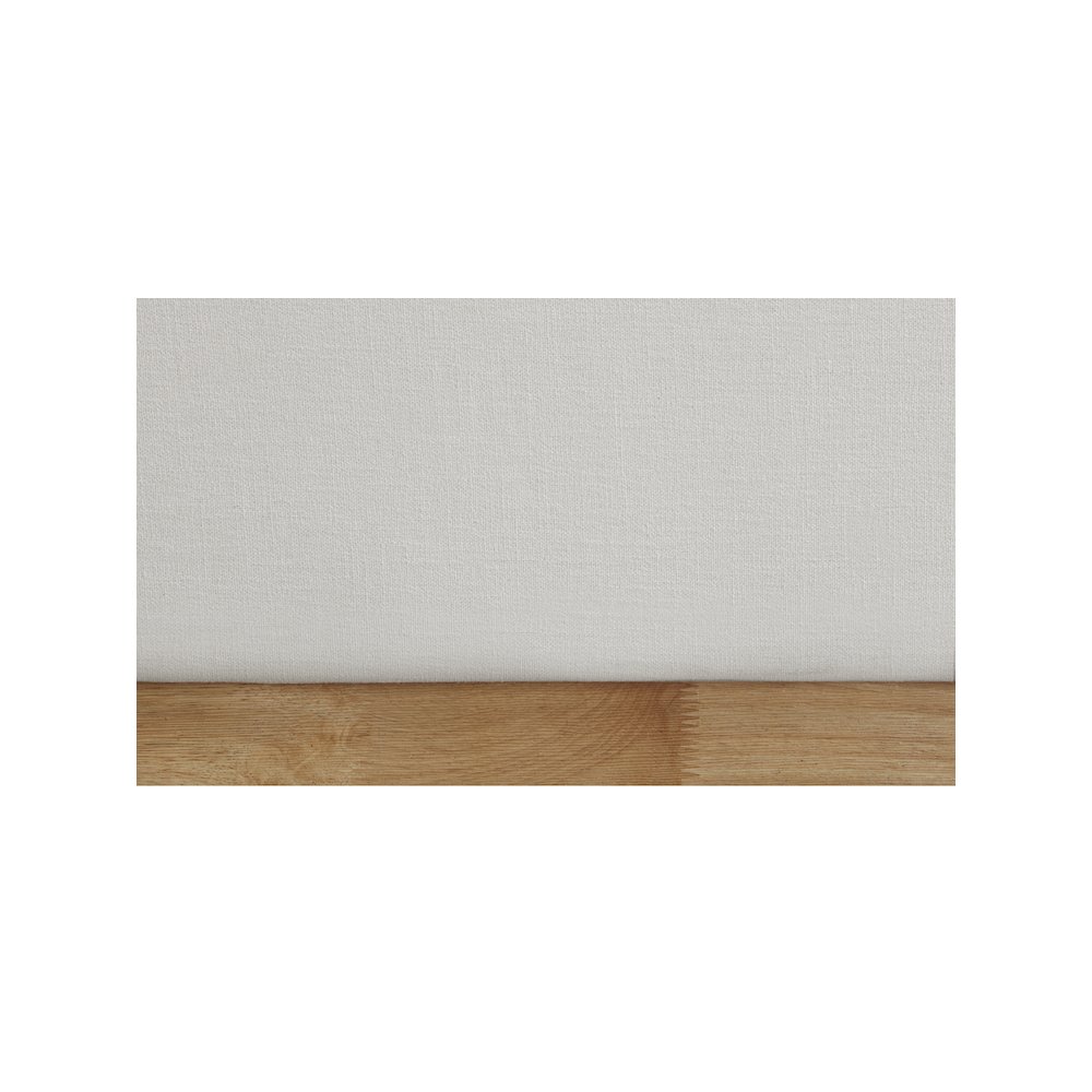 Flynn Cream Linen Textured Fabric Full Bed. Picture 6