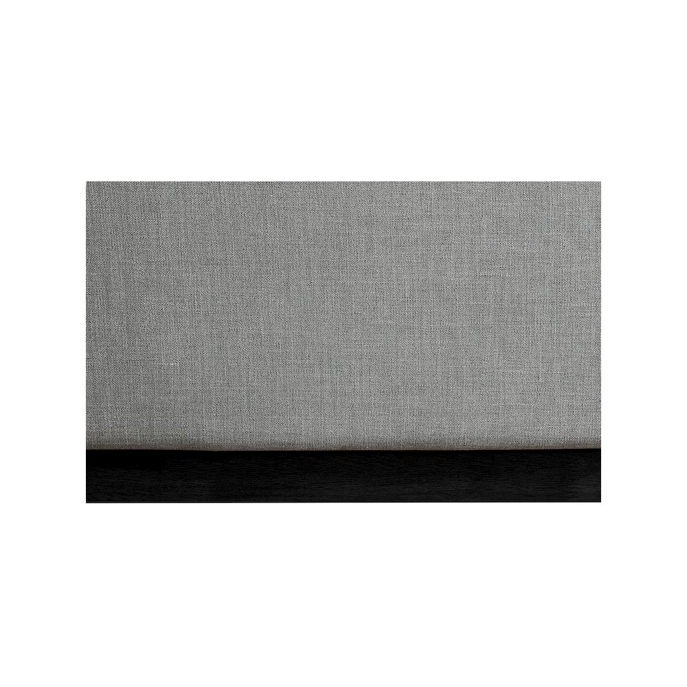 Flynn Grey Linen Textured Fabric Twin Bed. Picture 6