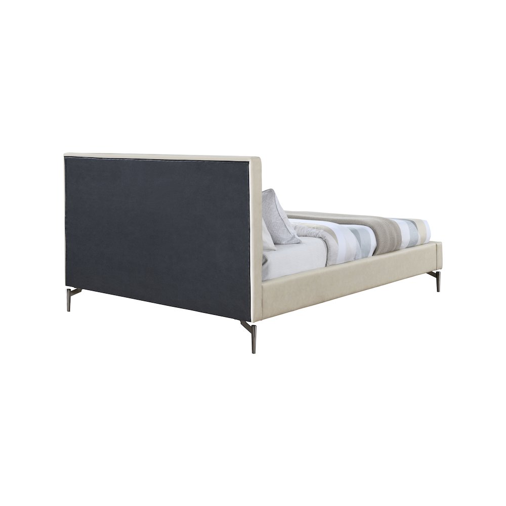 Gallo Beige Vegan Leather Full Bed. Picture 4