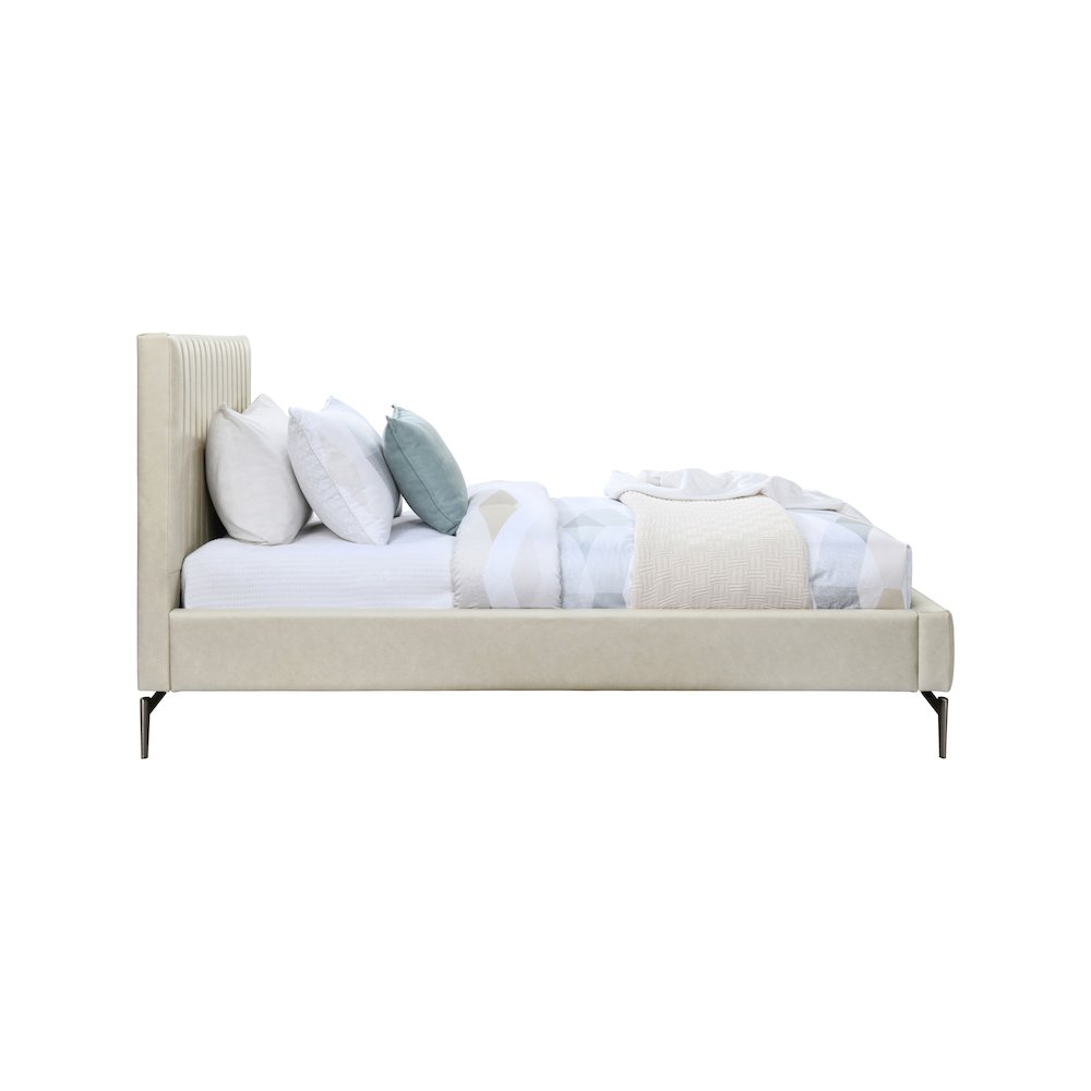 Gallo Beige Vegan Leather Twin Bed. Picture 3