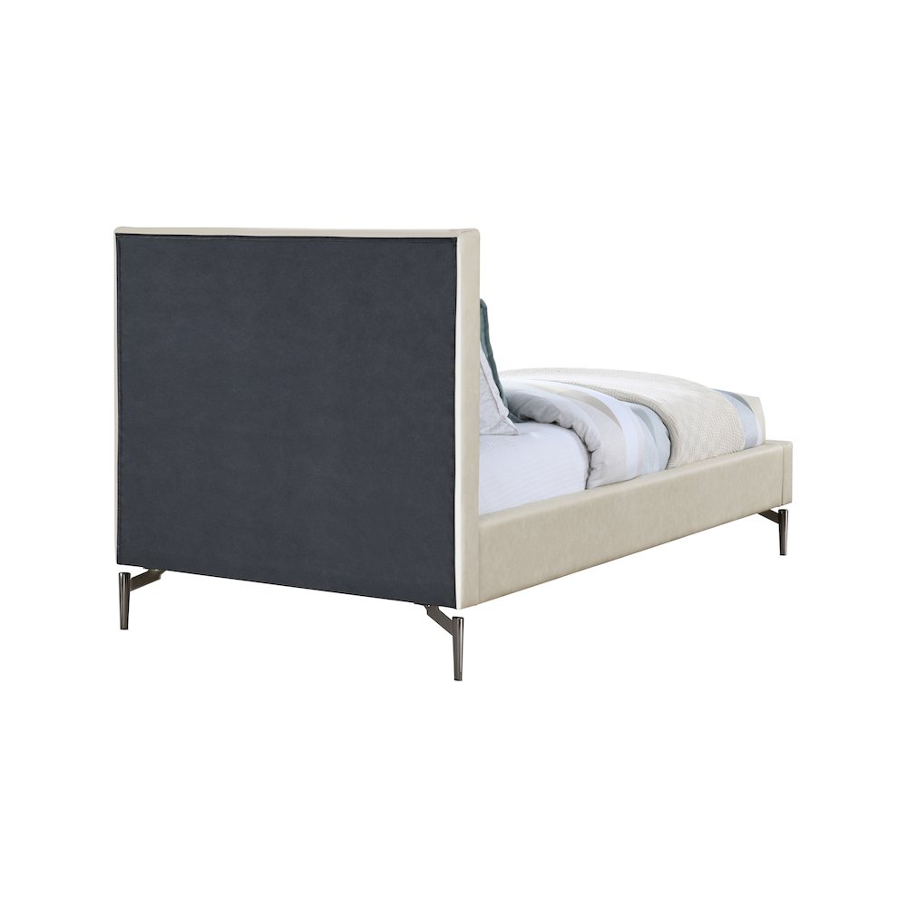 Gallo Beige Vegan Leather Twin Bed. Picture 4
