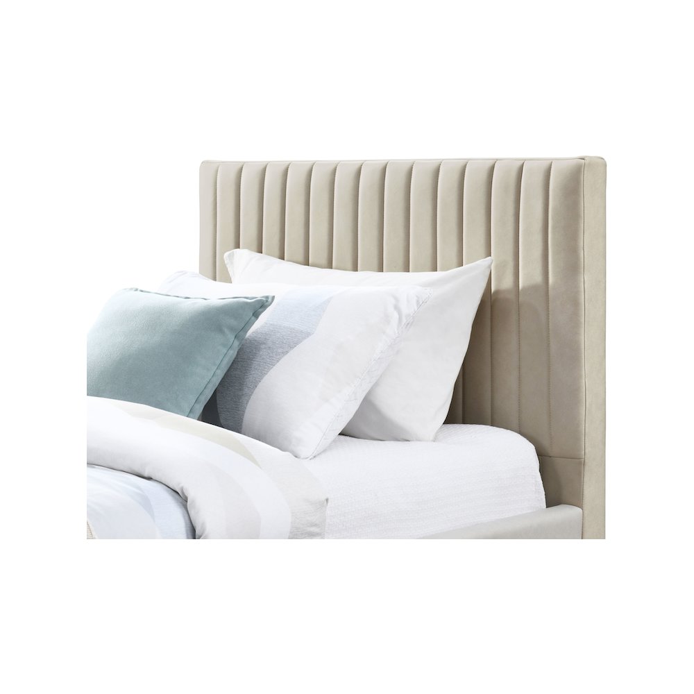 Gallo Beige Vegan Leather Twin Bed. Picture 5