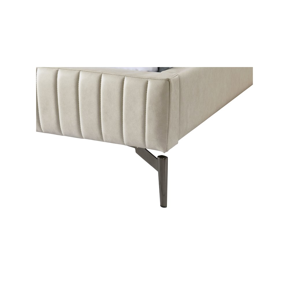 Gallo Beige Vegan Leather Twin Bed. Picture 6