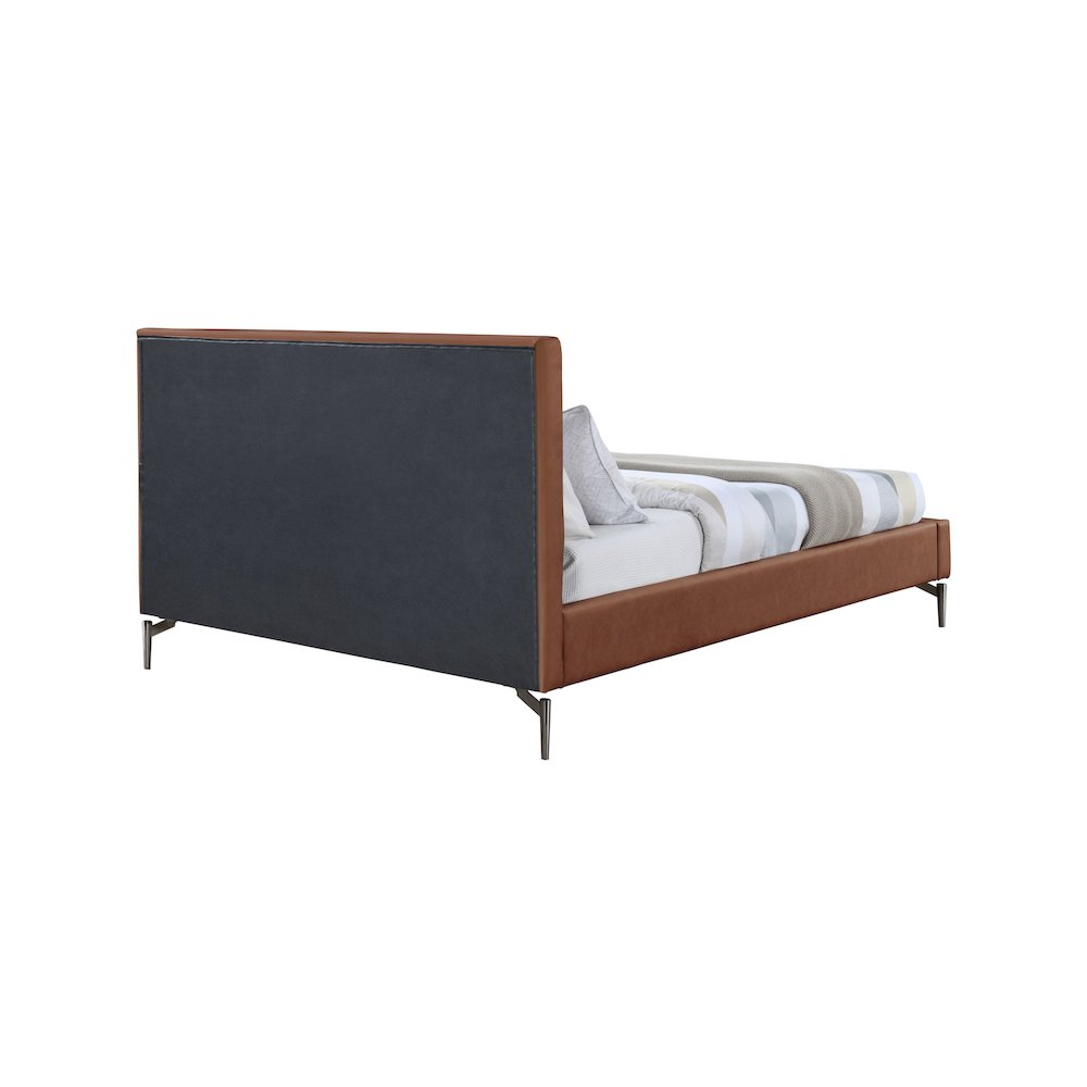 Gallo Cognac Vegan Leather Full Bed. Picture 4