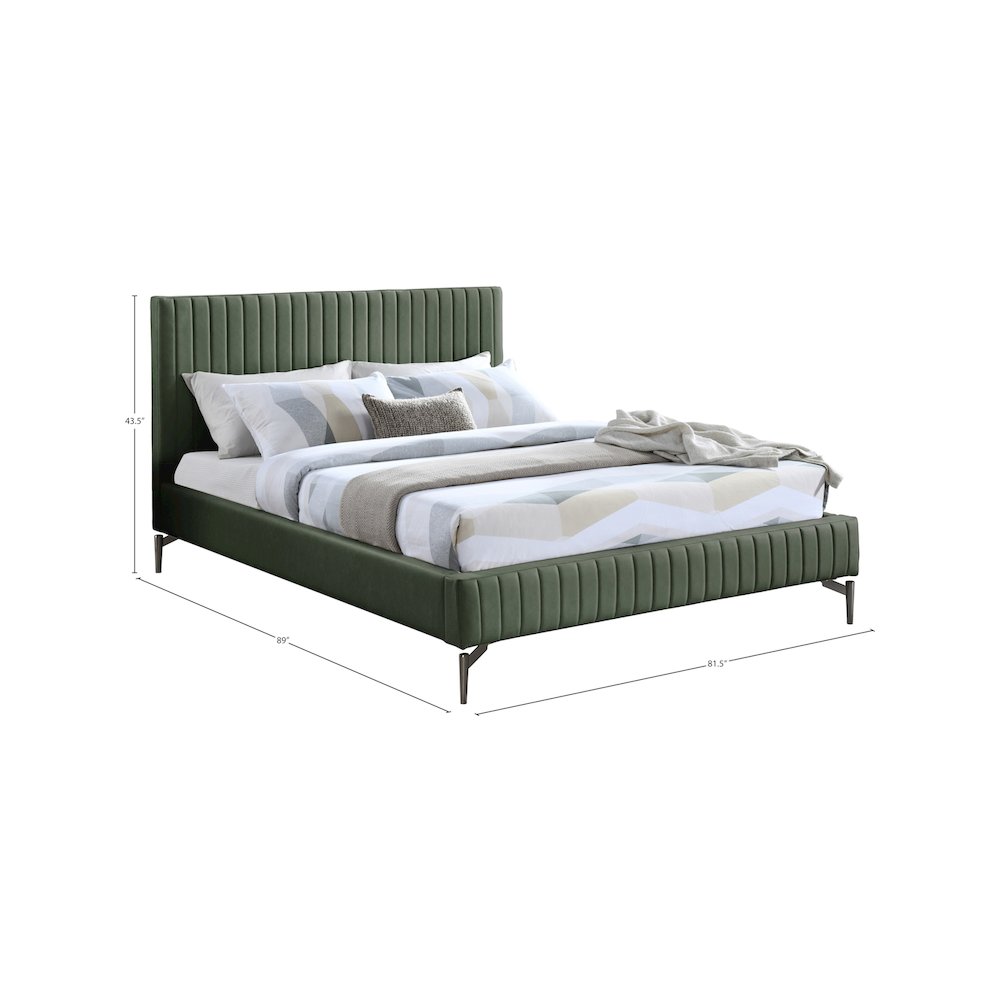 Gallo Green Vegan Leather King Bed. Picture 8