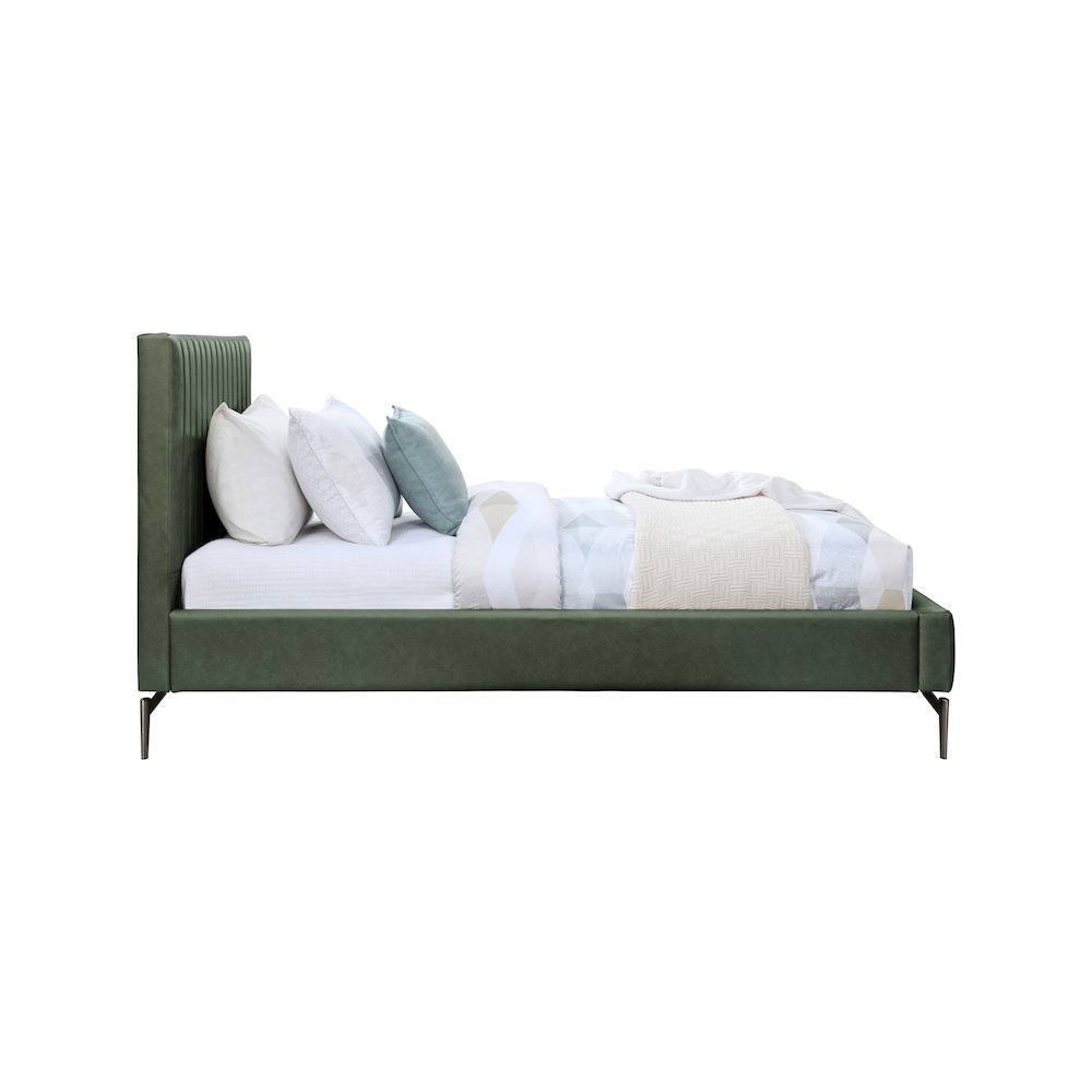 Gallo Green Vegan Leather Twin Bed. Picture 3