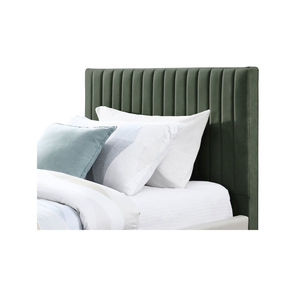 Gallo Green Vegan Leather Twin Bed. Picture 5