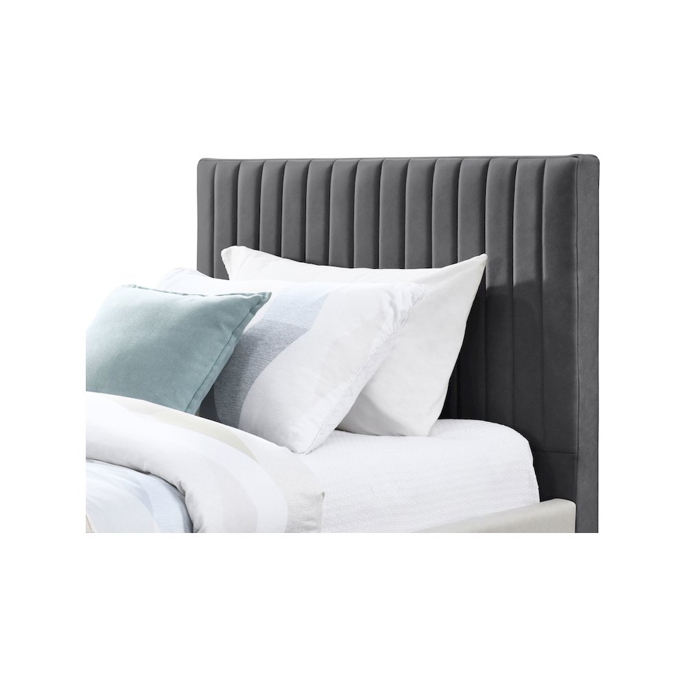 Gallo Dark Grey Vegan Leather Twin Bed. Picture 5
